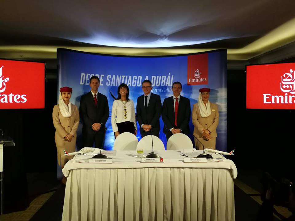 Emirates inició su nueva ruta desde Dubai hasta Santiago