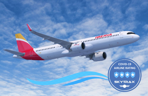 Iberia obtiene 4 estrellas de Skytrax por su bioseguridad frente al Covid-19