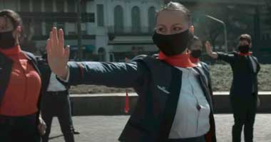 Original protesta de tripulantes de Latam Argentina